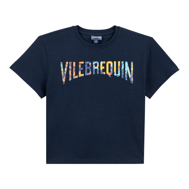 Boys Organic Cotton Oversize T-shirt Poulpes Tie And Dye - Tee Shirt - Tarick - Blue - Size 14 - Vilebrequin