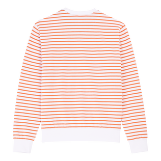Men Cotton Striped Crewneck Sweatshirt Carrot back view