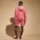 Unisex Linen Sweatshirt Solid China red 背面穿戴视图