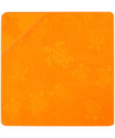 Toalla de playa en Turtle jacquard de color liso para bebé Zanahoria vista frontal