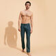 Men Cotton Jeans 5-Pockets Denim Micro Turtles Corrosion Dark denim w1 front worn view