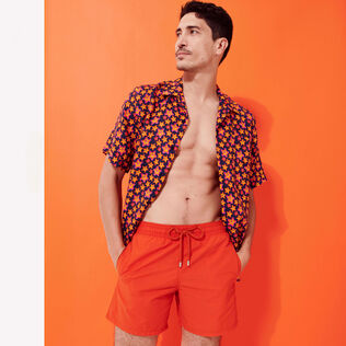 Bañador de color liso para hombre Rust detalles vista 1