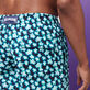 Men Long Swim Trunks Blurred Turtles Navy details view 1