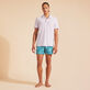 Men Terry Polo Solid Hydrangea front worn view