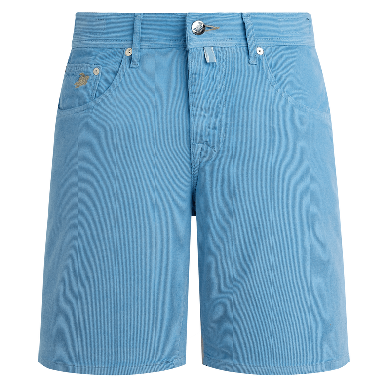 Bermudas De Pana Con Cinco Bolsillos Para Hombre - Bermuda - Garonne - Azul