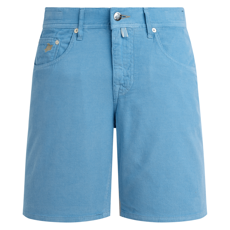 Men 5-pockets Corduroy Bermuda Shorts - Garonne - Blue