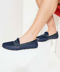 Mocasines impermeables de color liso para hombre Blanco vista frontal desgastada