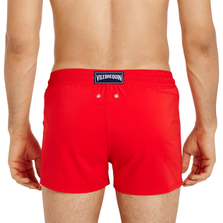 Maillot de bain homme uni Rouge medicis vue de détail 1