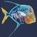 T-shirt coton organique garçon Piranhas Bleu marine 