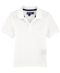 男童纯色全棉珠地 Polo 衫 White 正面图