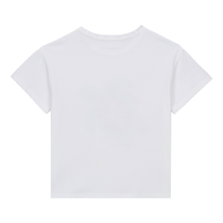 T-shirt en coton fille Provencal Turtle Blanc vue de dos