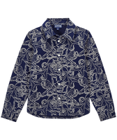 Camisa con estampado Macro Octopussy para niño Azul marino vista frontal