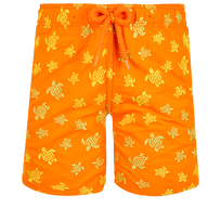 Costume da bagno bambino ricamato Micro Ronde Des Tortues - Edizione limitata Albicocca vista frontale