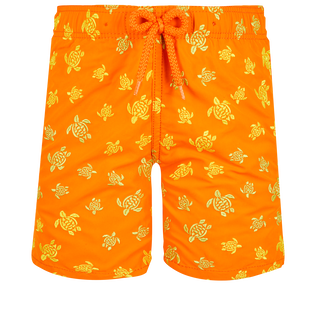 Costume da bagno bambino ricamato Micro Ronde Des Tortues - Edizione limitata Albicocca vista frontale