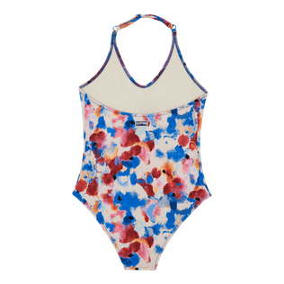 Girls One-piece Swimsuit Flowers in the Sky Palace back view