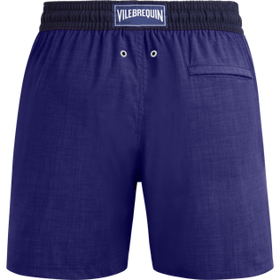 Pantaloncini mare uomo in lana Super 120' Purple blue vista posteriore