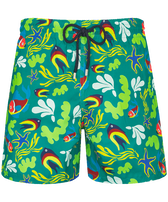 Men Swim Trunks Ultra-light and Packable Naive Fish Emerald front view