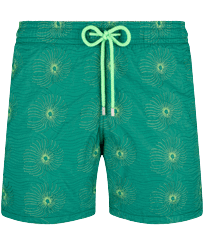 Men Embroidered Swim Shorts Hypno Shell - Limited Edition Linden front view