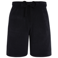 Solid Unisex-Bermudashorts aus Frottee Schwarz Vorderansicht