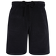 Unisex Terry Bermuda Solid Black front view