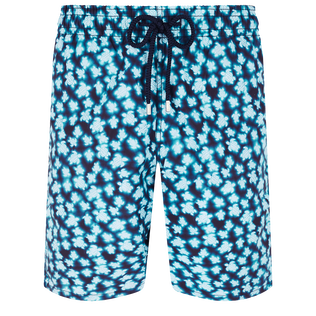 Bañador largo con estampado Blurred Turtles para hombre Azul marino vista frontal
