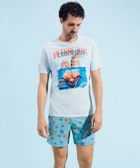 Camiseta de algodón con estampado Capri para hombre Divine vista frontal desgastada