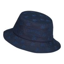 Embroidered Bucket Hat Turtles All Over Navy front view