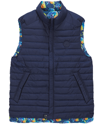 Doudoune Reversible unisexe Piranhas Bleu marine vue de face