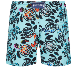 男款 Stretch classic 印制 - 男士 Screen Turtles 弹力游泳短裤, Lagoon 后视图