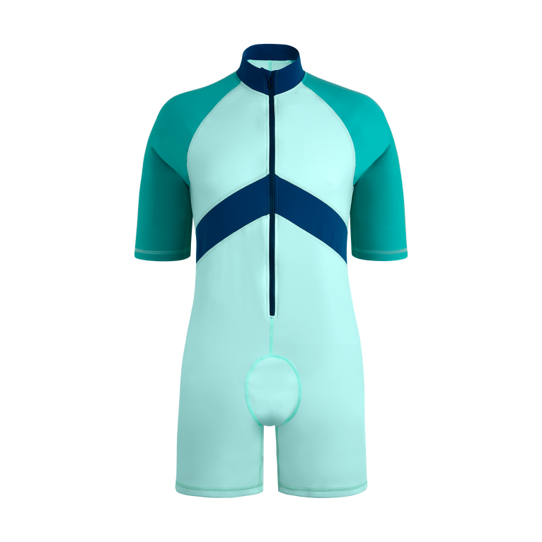 Vilebrequin Men Uv Protection One-piece Rashguard Tricolore - R-stripe - Blue - Size S