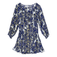 女士 Hidden Fishes 迷你连衣裙 - Vilebrequin x Poupette St Barth 合作款 Purple blue 正面图