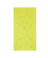 Toalla de playa en algodón orgánico Turtles Jacquard Jengibre vista frontal