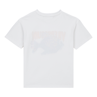 Camiseta de algodón con estampado VBQ Fish para niño Blanco vista trasera