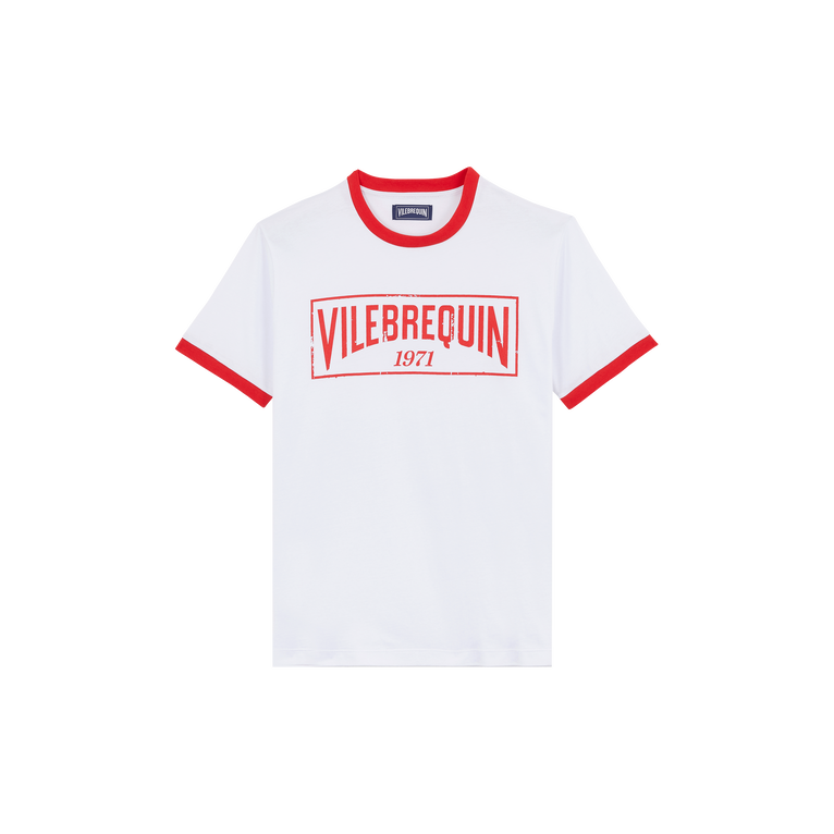 Vilebrequin Men Cotton Light Jersey T-shirt Bicolor Logo - Portisol - Red - Size XL