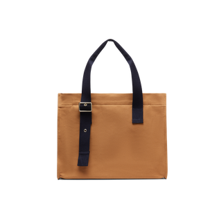 Unisex Small Beach Bag Solid Mocha back view