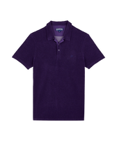 Polo en coton éponge organique homme uni Minuit vue de face