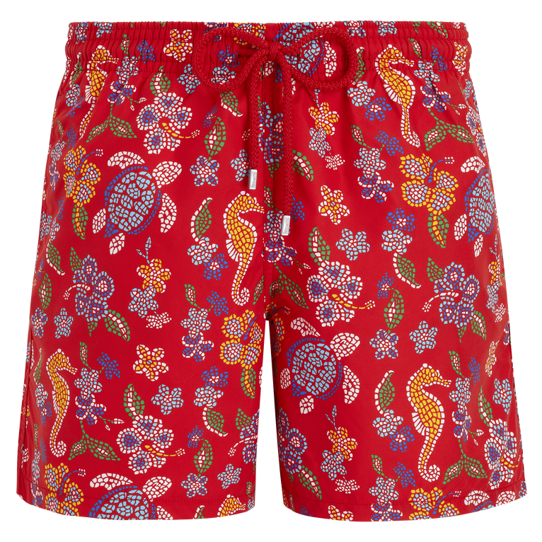 Men Swim Shorts Mosaïque - Moorea - Rot - Größe XS - Vilebrequin