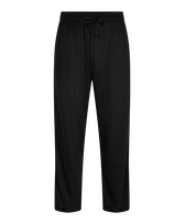 Pantalón de lino de color liso Negro vista frontal