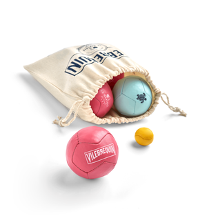 Pink Recycled Leather Premium Petanque Boules - Vilebrequin x La Mariole Pink/pacific details view 1