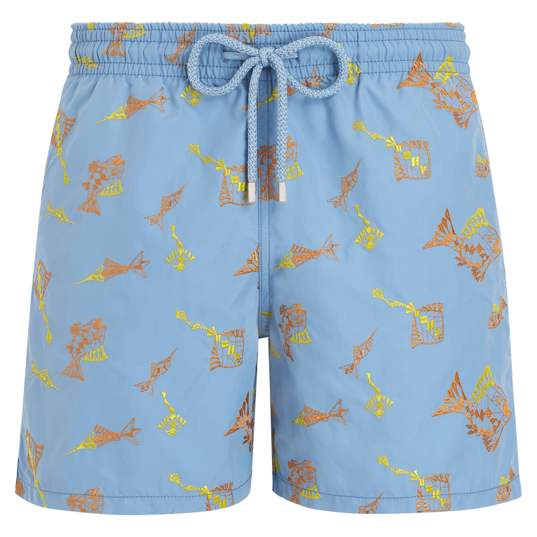 Men Swim Shorts Embroidered Vatel - Swimming Trunk - Mistral - Blue