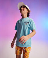 Boys Organic Cotton T-shirt Requins Santorini front worn view