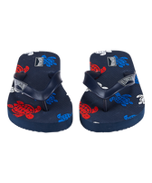 Chanclas con estampado Tortues Multicolores para niños Azul marino vista frontal