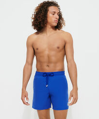 Men Classic Solid - Men Swimwear Solid - Vilebrequin x Palm Angels, Neptune blue front worn view
