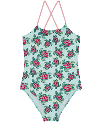 Girls One-piece Swimsuit Provencal Turtle Thalassa front view