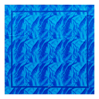 Pañuelo de seda unisex con estampado Les Draps Froissés Azul neptuno vista frontal