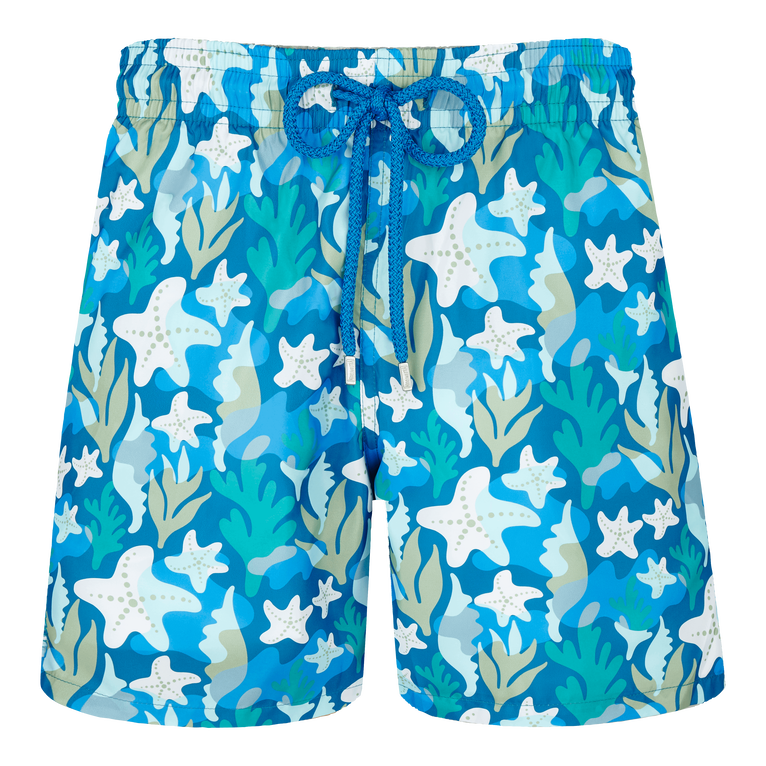 Pantaloncini Mare Uomo Ultraleggeri E Ripiegabili Camo Seaweed - Costume Da Bagno - Mahina - Blu