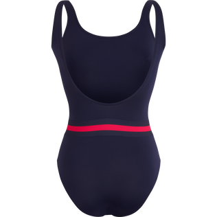 Bañador de una sola pieza de color liso para mujer de Vilebrequin x Inès de la Fressange Azul marino vista trasera