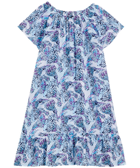 Isadora Fish Kleid aus Baumwollvoile für Mädchen Weiss Vorderansicht