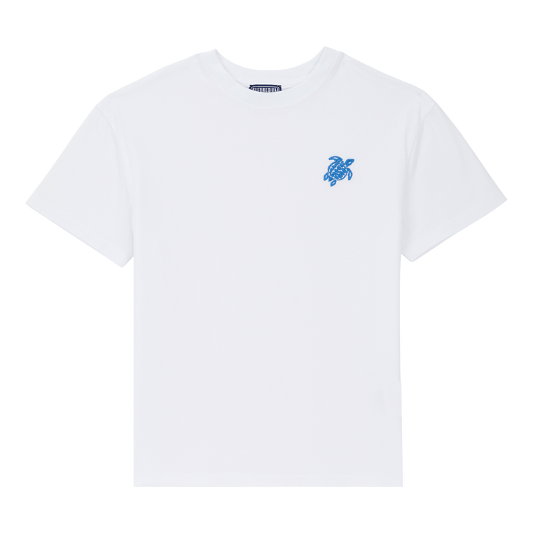 Boys Organic Cotton T-shirt Solid - Tee Shirt - Gabin - White - Size 12 - Vilebrequin