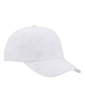 Cappellino con ricamo integrale Ronde des Tortues Bianco vista frontale